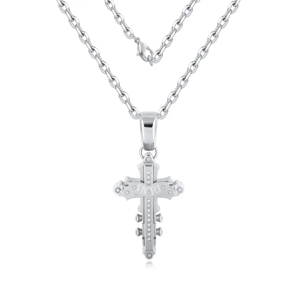 Ornate "INRI" Cross Pendant Necklace – Premium Sterling Silver Jewelry DJ01N0298
