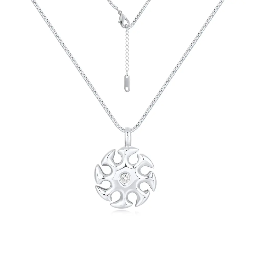 Modern Stylized Sunburst Pendant – 925 Sterling Silver DJ01N0341