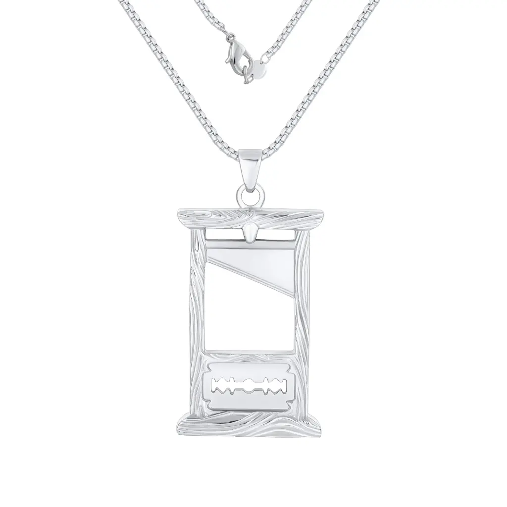 Industrial Guillotine Blade Pendant Necklace | Gothic Custom Jewelry | Jinyi Jewelry DJ01N0362