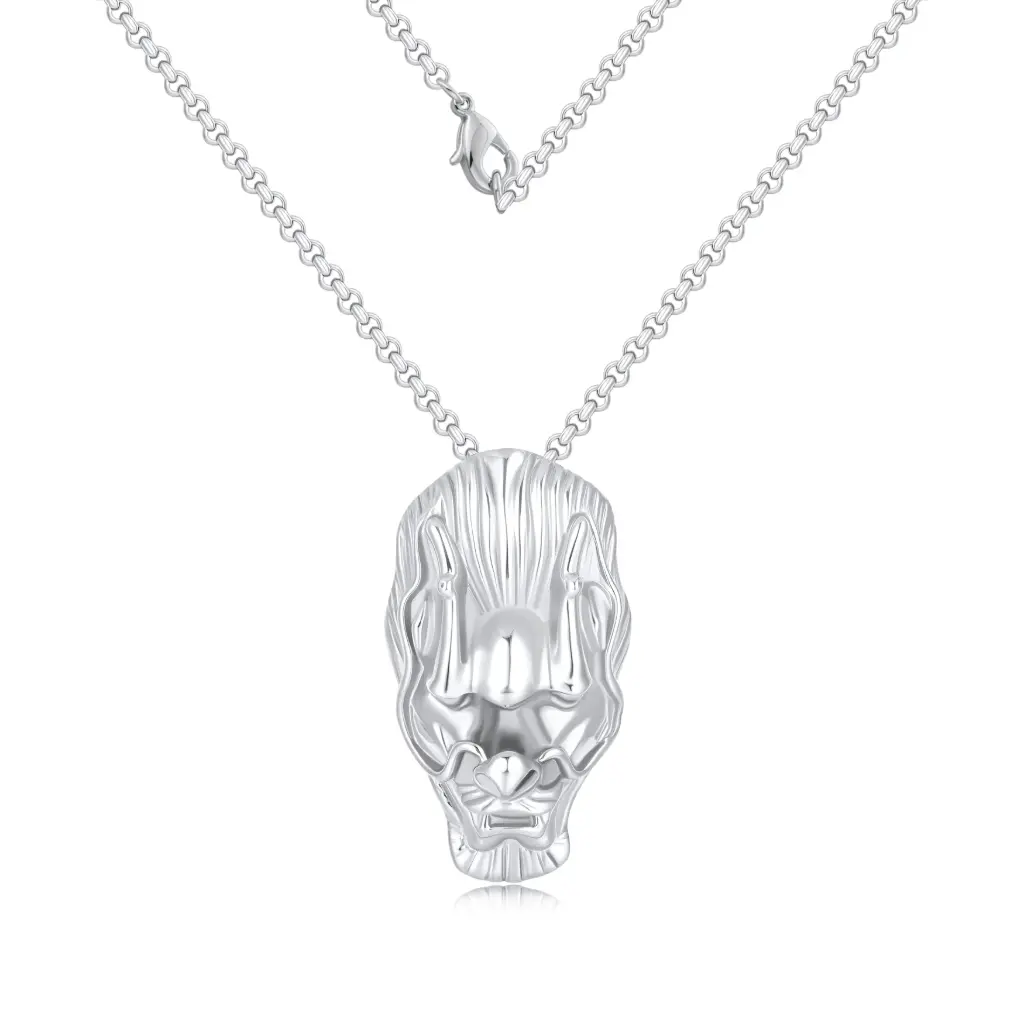 Intricate Dragon Head Pendant Necklace | Premium Sterling Silver Custom Jewelry | Jinyi Jewelry DJ01N0364
