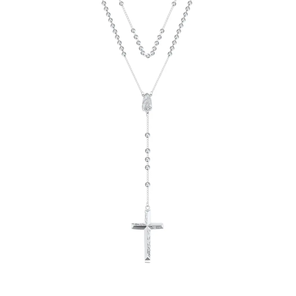 Custom Rosary Necklace Manufacturer, Wholesale Silver Jewelry Supplier, OEM ODM Jewelry Production, Bulk Cross Jewelry Factory. DJ01N0366