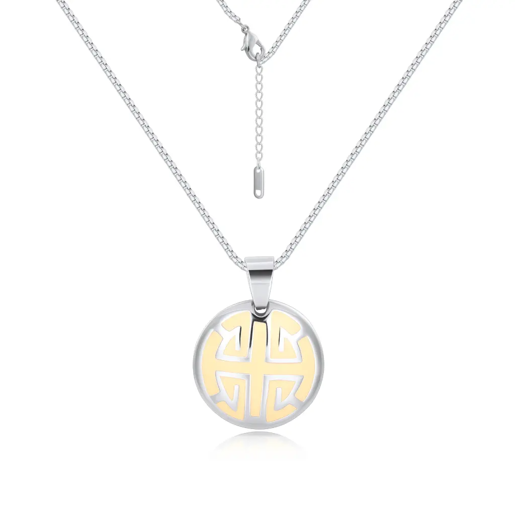 Custom Geometric Motif Pendant Necklace | Premium Jewelry Manufacturer | Jinyi Jewelry DJ01N0390