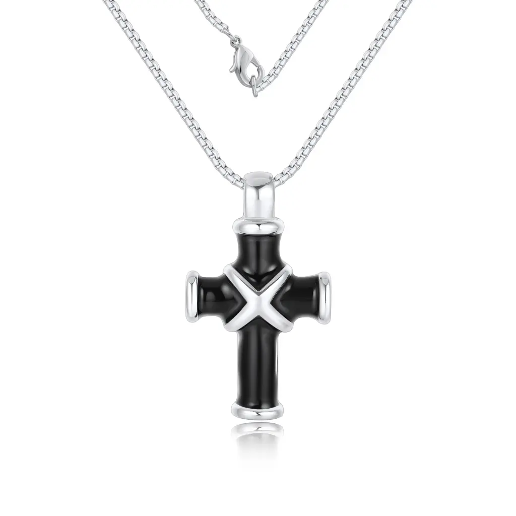 Premium Enamel Cross Pendant Necklace | Custom 925 Silver Jewelry Manufacturer | Jinyi Jewelry DJ01N0394