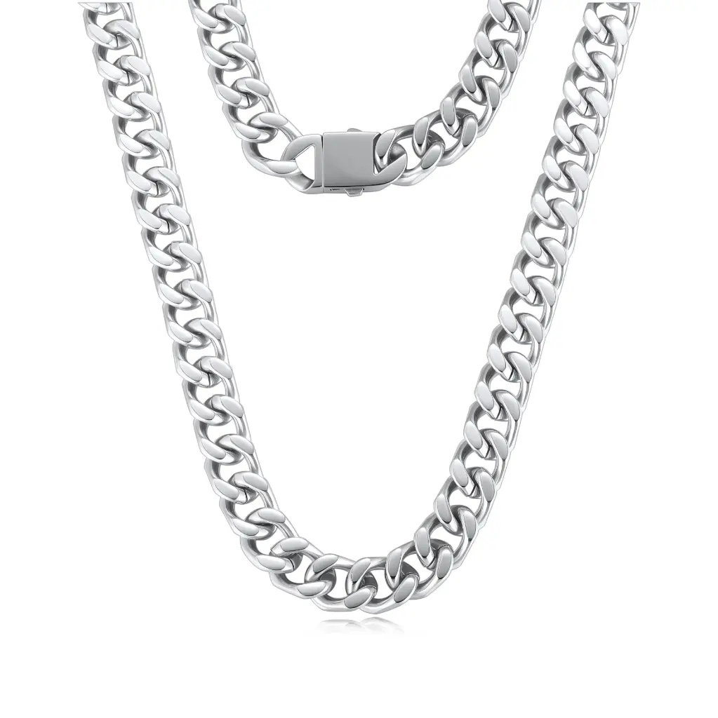 Premium Classic Curb Chain Necklace | Custom 925 Silver Jewelry Manufacturer | Jinyi Jewelry DJ01N0398