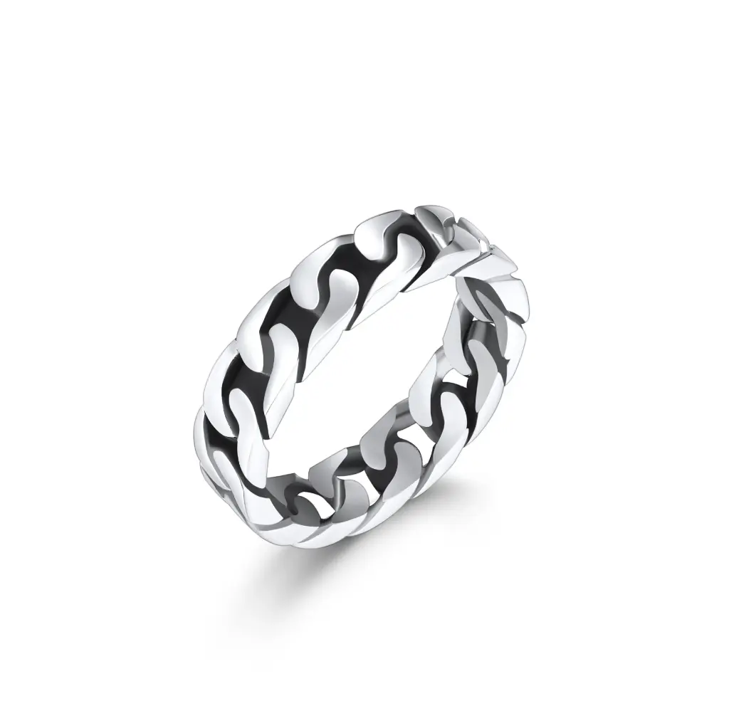 Premium Geometric Chain Band Ring | Custom Jewelry Manufacturer | Jinyi Jewelry DJ01R0137