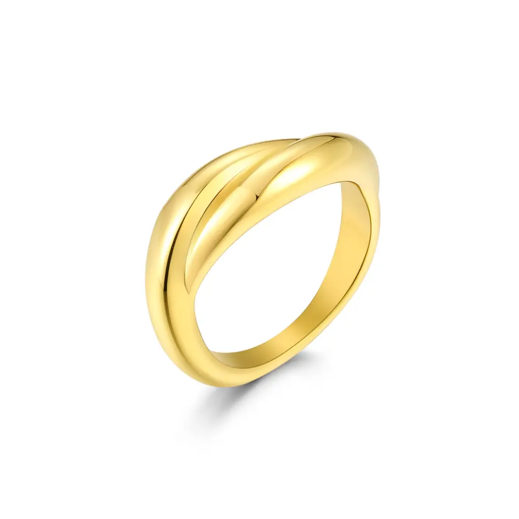 Premium Twisted Gold Band Ring | Custom Jewelry Manufacturer | Jinyi Jewelry DJ01R0150
