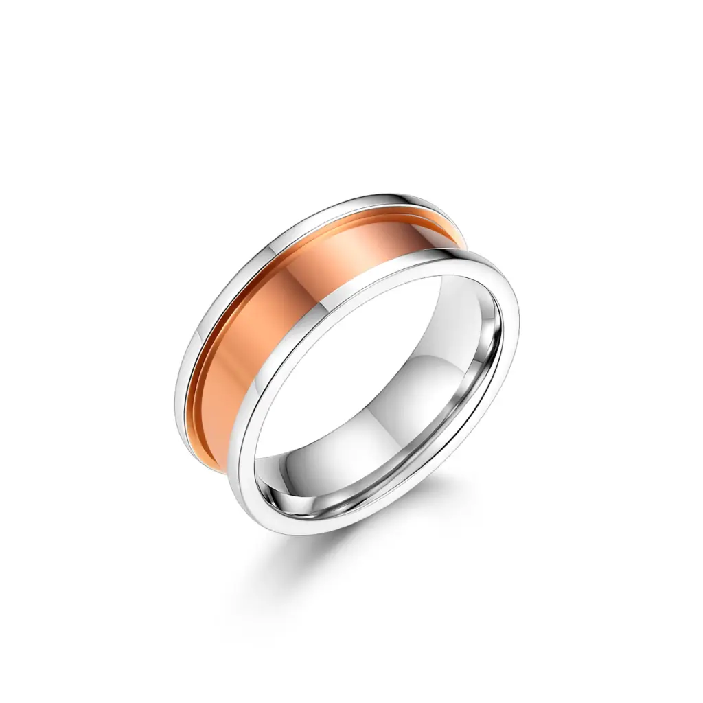 Modern Two-Tone Stackable Band – Sophisticated Everyday Jewelry DJ01R0156
