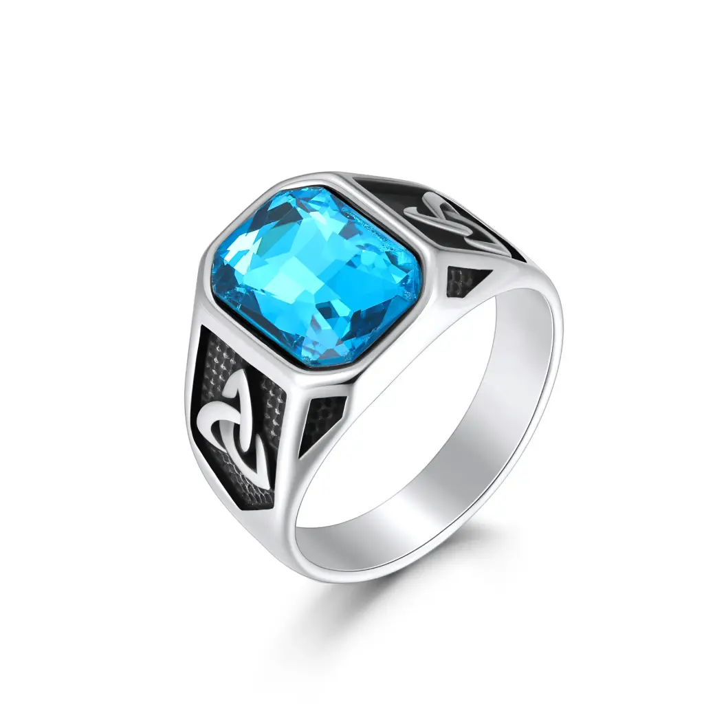 Vintage Blue Gemstone Statement Ring – Premium Fashion Jewelry DJ01R0147