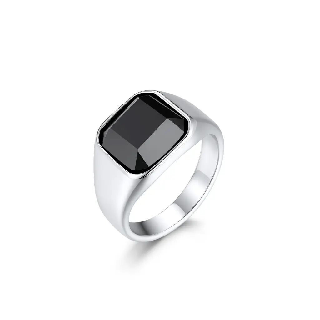 Modern Black Onyx Statement Ring – Sophisticated Everyday Jewelry DJ01R0151