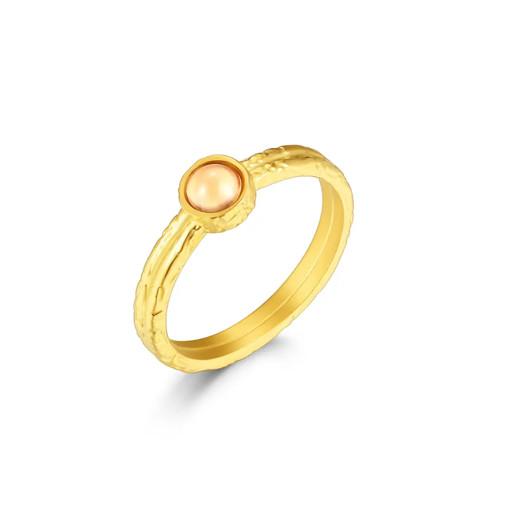 Elegant Pearl-Accent Gold Statement Ring – Premium Everyday Jewelry DJ01R0152
