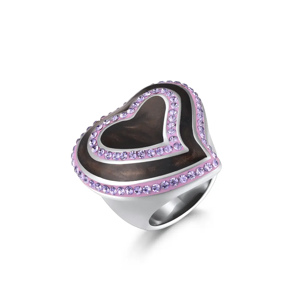 Premium Crystal Heart Fashion Ring – Expert Custom Jewelry Manufacturer DJ01R0166