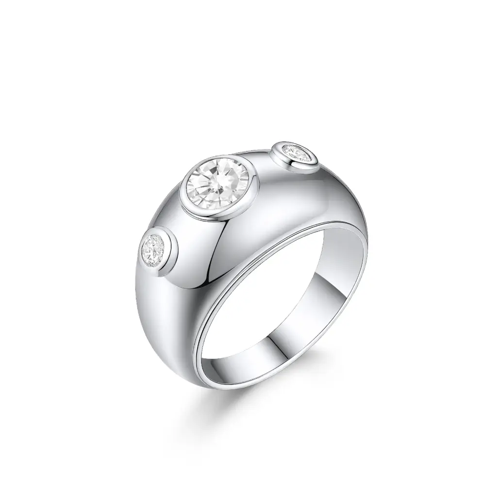 Premium Three-Stone Fashion Ring – Expert Custom Jewelry Manufacturer DJ01R0172