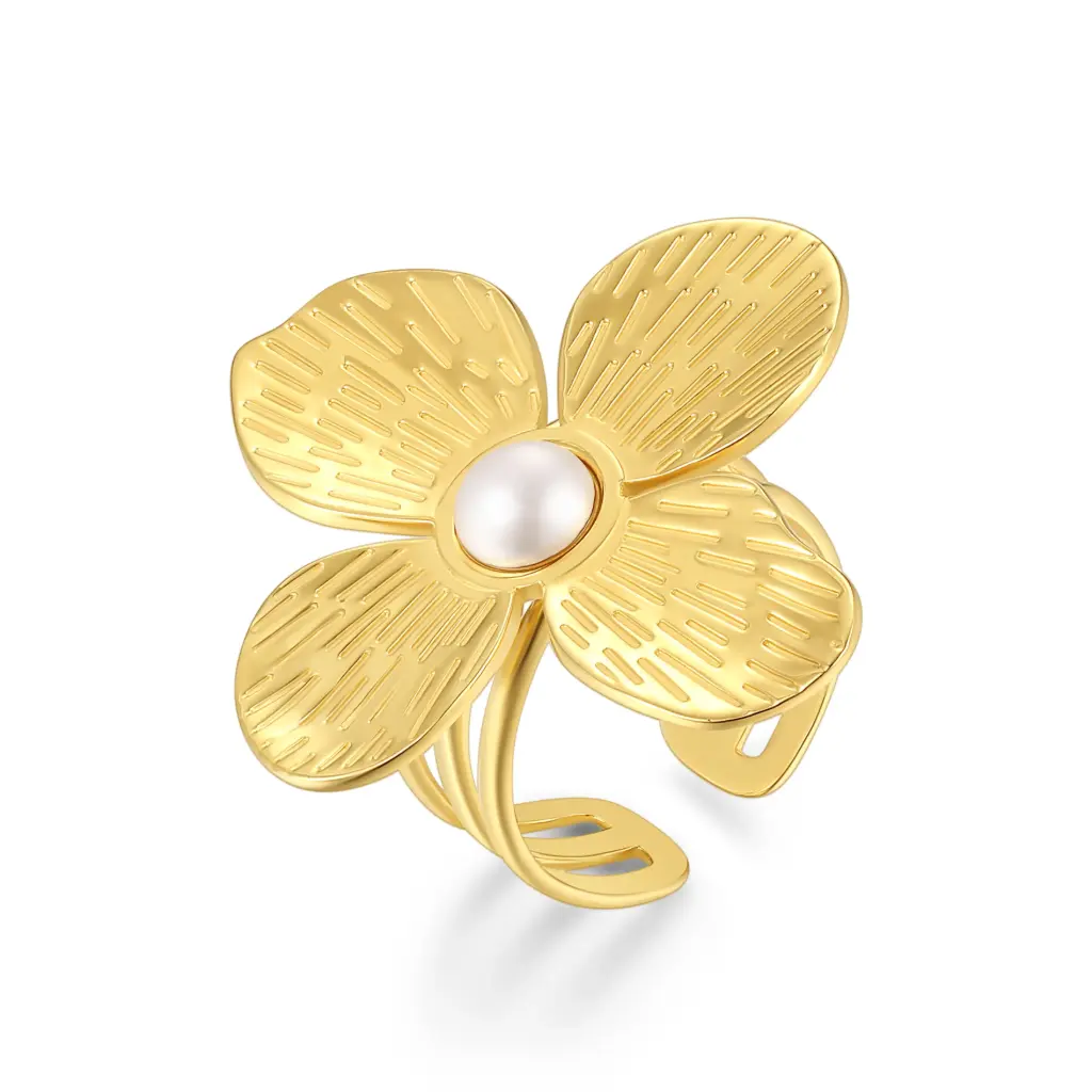 Premium Floral Pearl Fashion Ring – Expert Custom Jewelry Manufacturer DJ01R0290