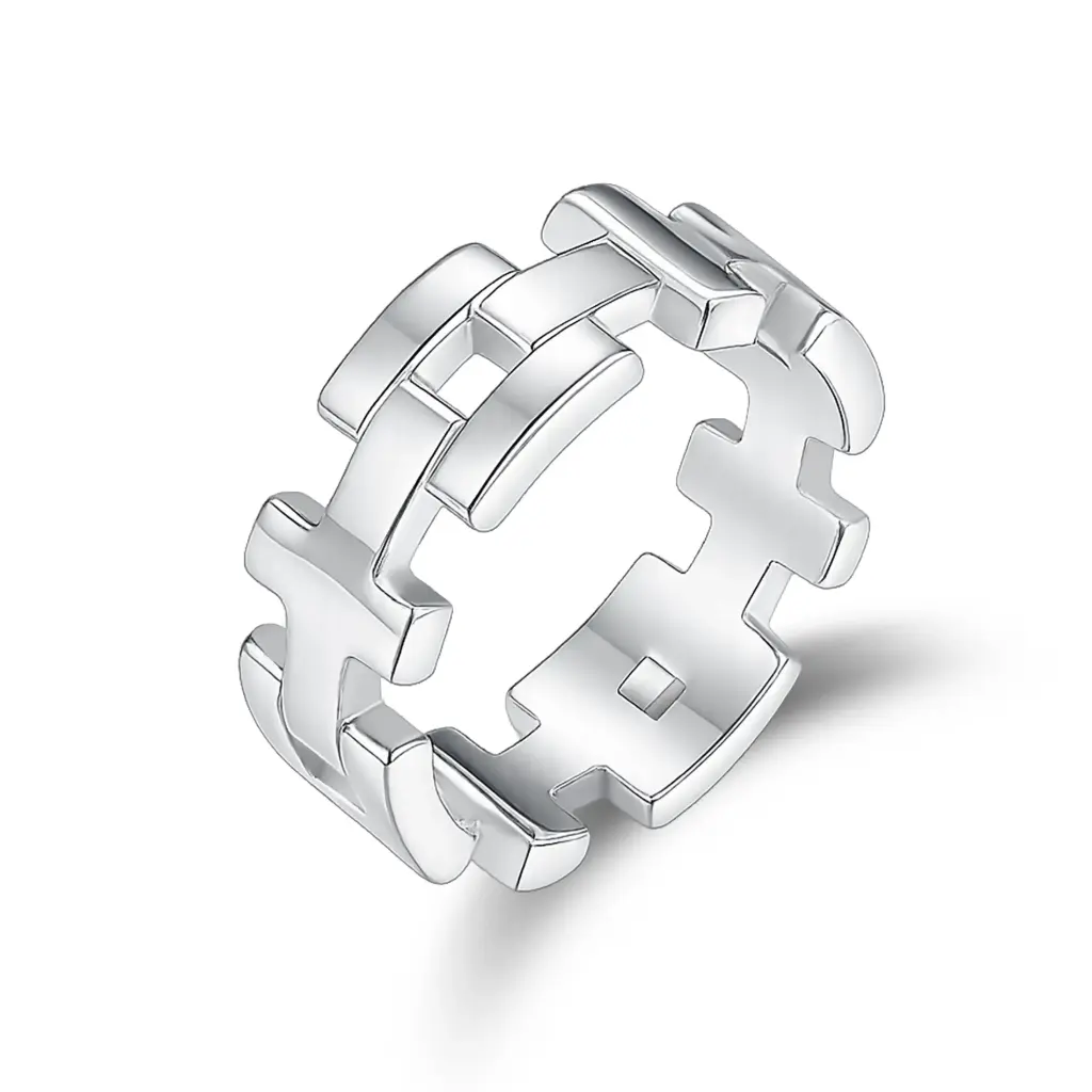 Premium Link-Style Fashion Ring – Expert Custom Jewelry Manufacturer DJ01R0293