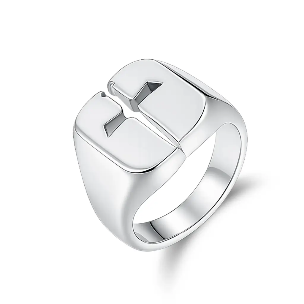 Premium Cross-Emblem Signet Ring – Expert Custom Jewelry Manufacturer DJ01R0425