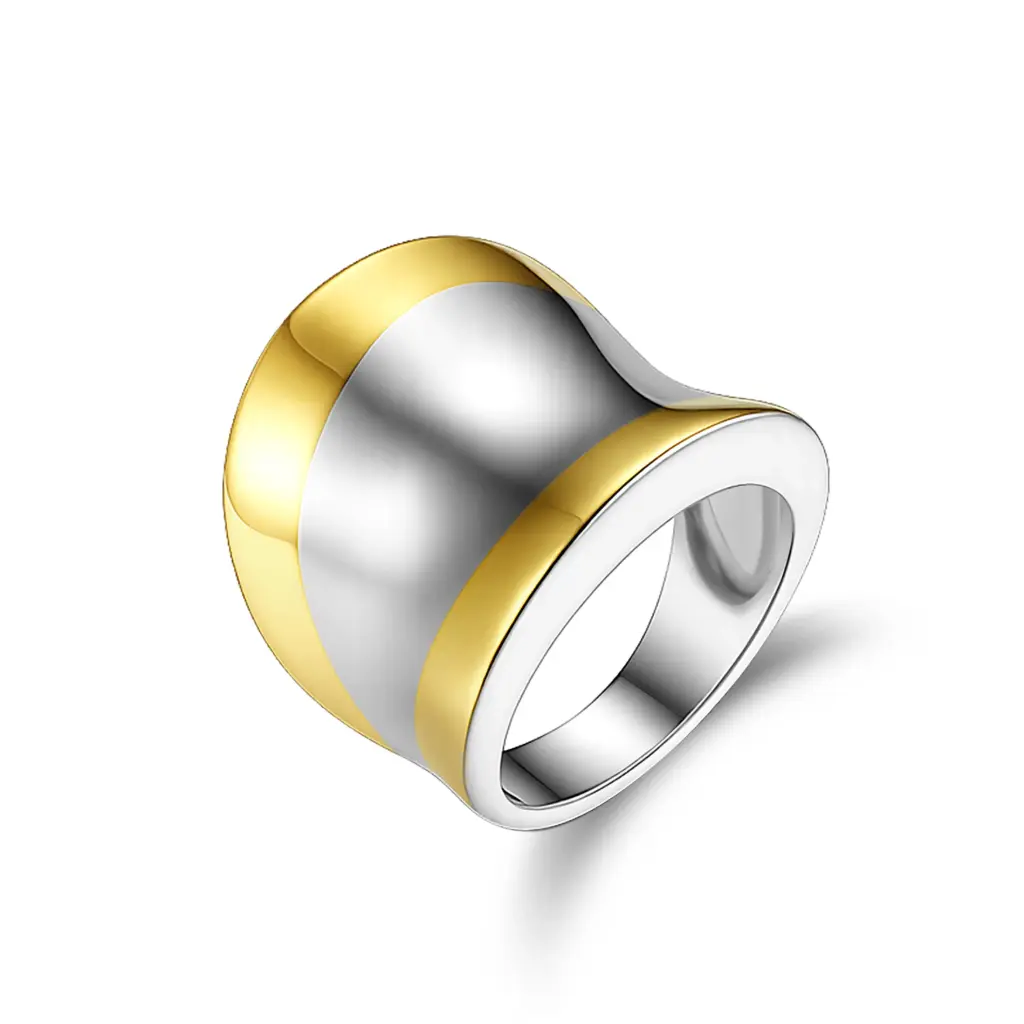 Premium Two-Tone Statement Ring – Expert Custom Jewelry Manufacturer DJ01R0432