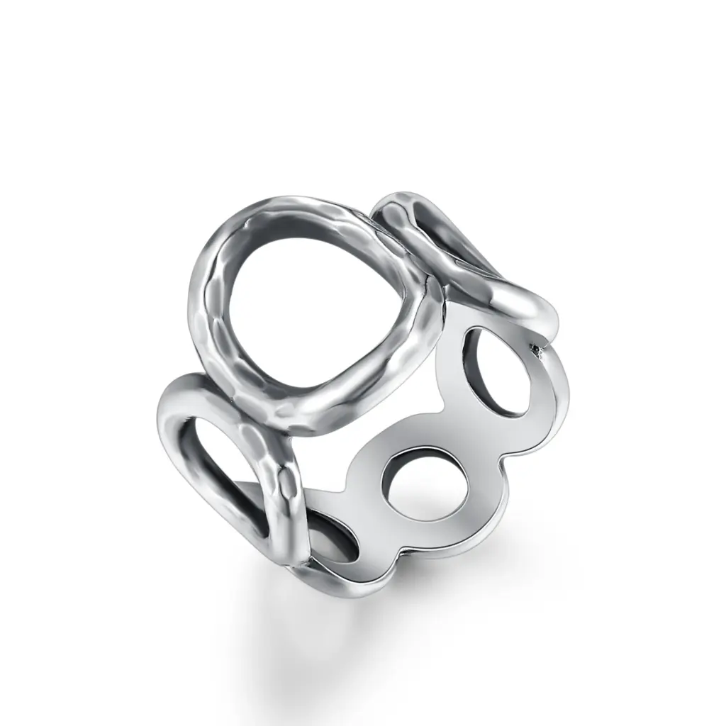 Premium Hammered Openwork Statement Ring – Expert Custom Jewelry Manufacturer DJ01R0435