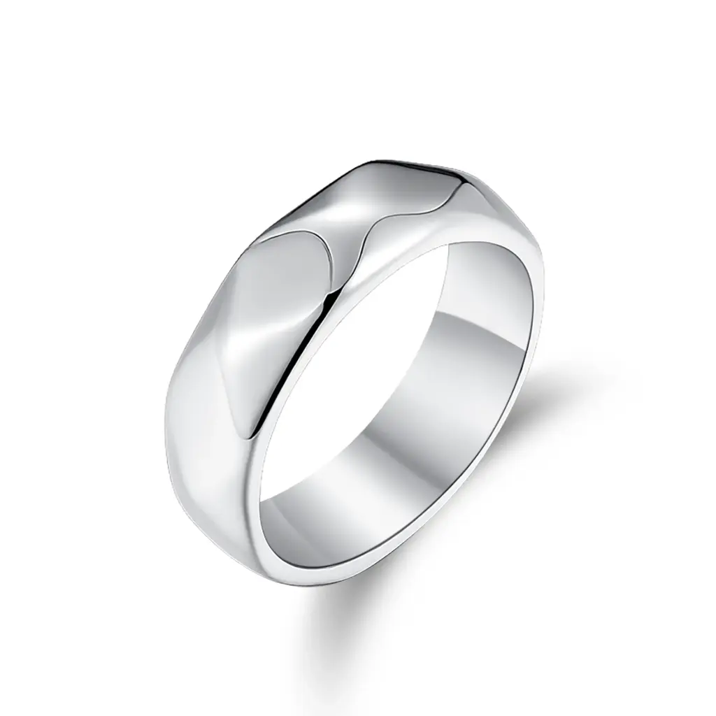 Premium Geometric Wave Band Ring – Expert Custom Jewelry Manufacturer DJ01R0567