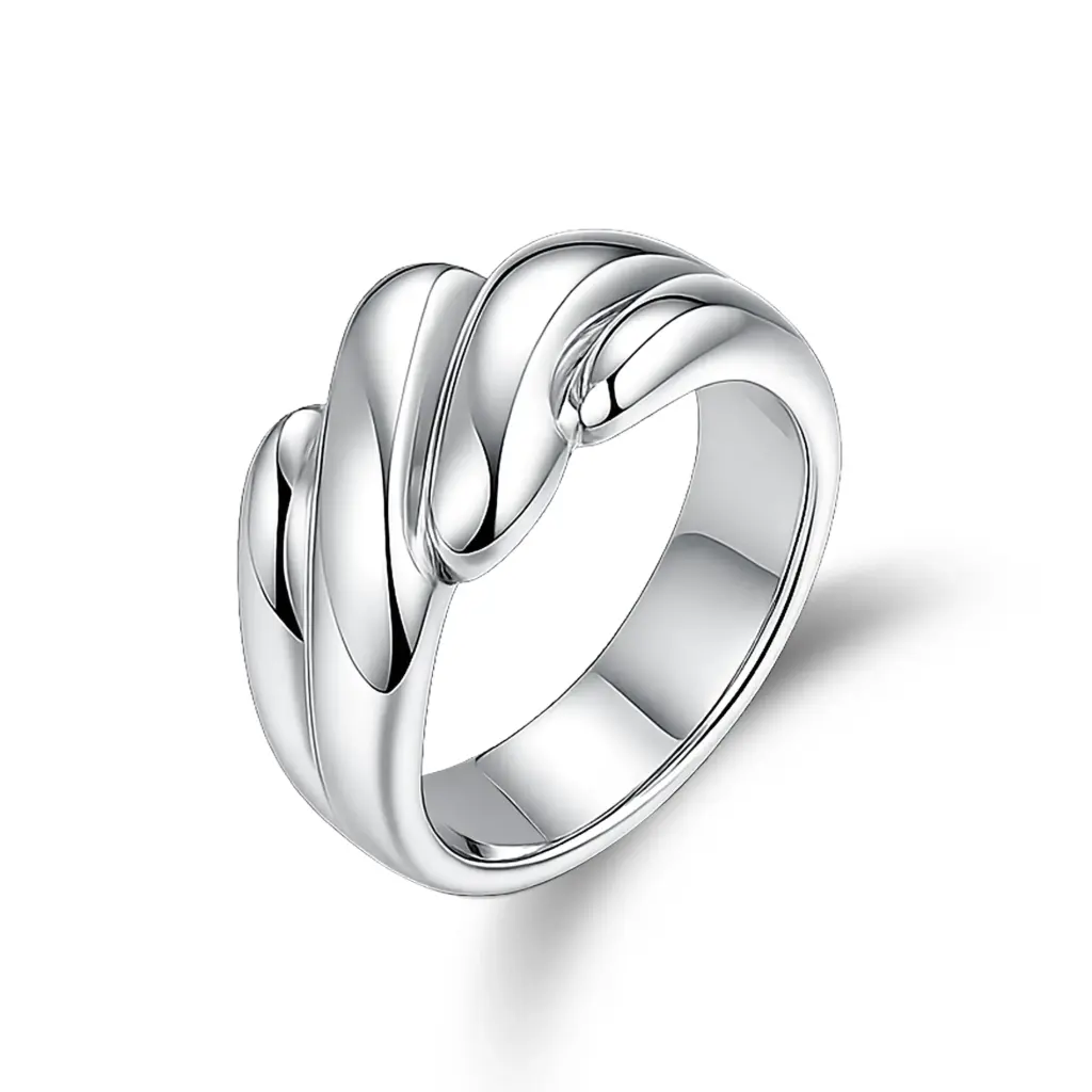 Wholesale Silver Twisted Band Ring | Custom Jewelry Manufacturer DJ01R0600