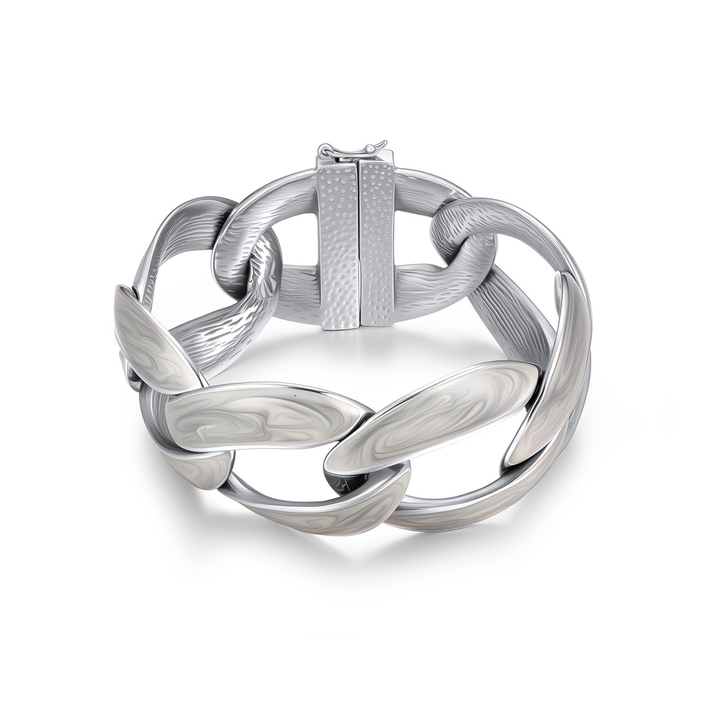 Chunky Stainless Steel Chain Bracelet with Polished Modern Design