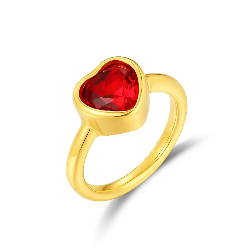 Wholesale Gold Heart Ring | Custom Jewelry Manufacturer DJ01R0750