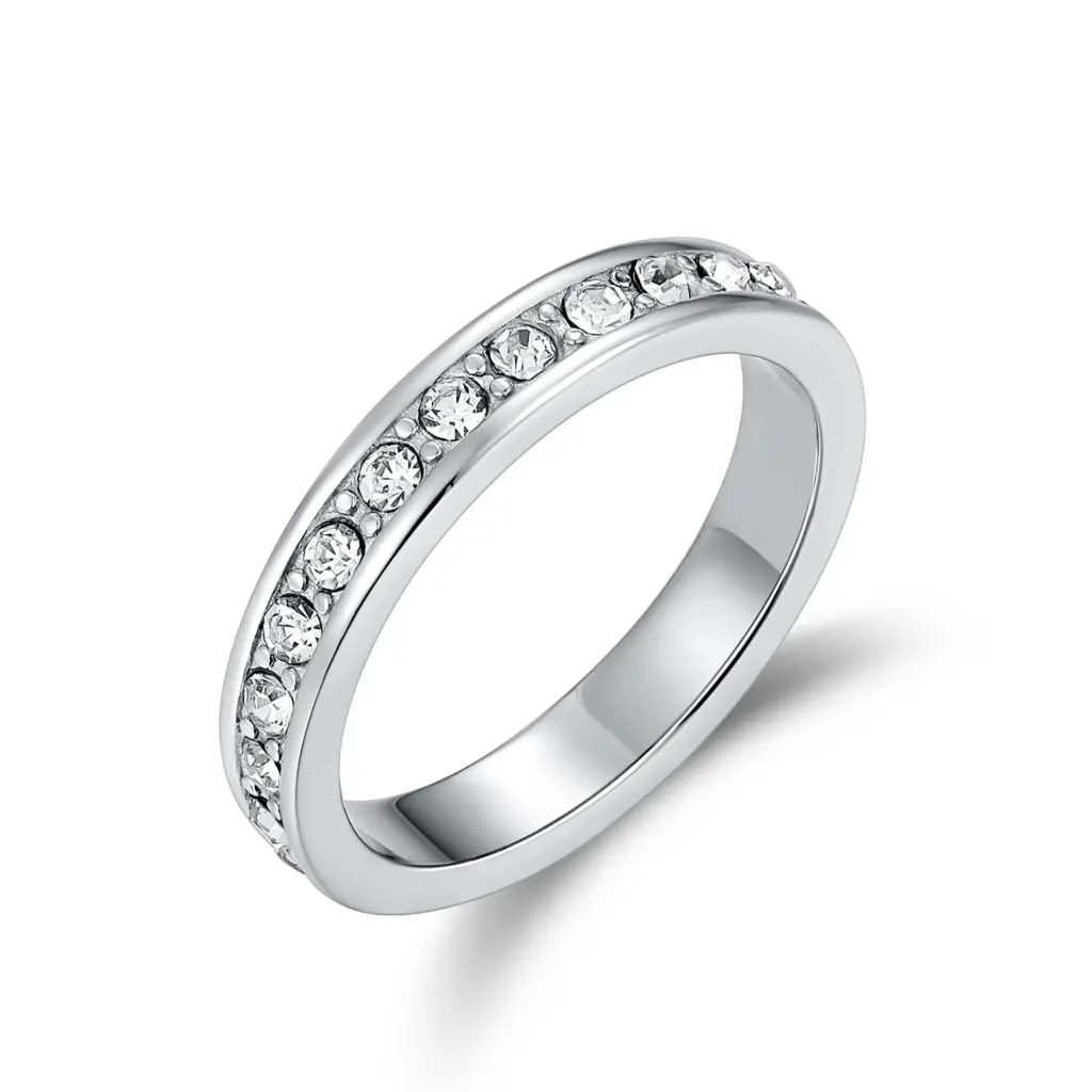 Wholesale Silver Crystal Eternity Band | Jinyi Jewelry Manufacturer DJ01R0751