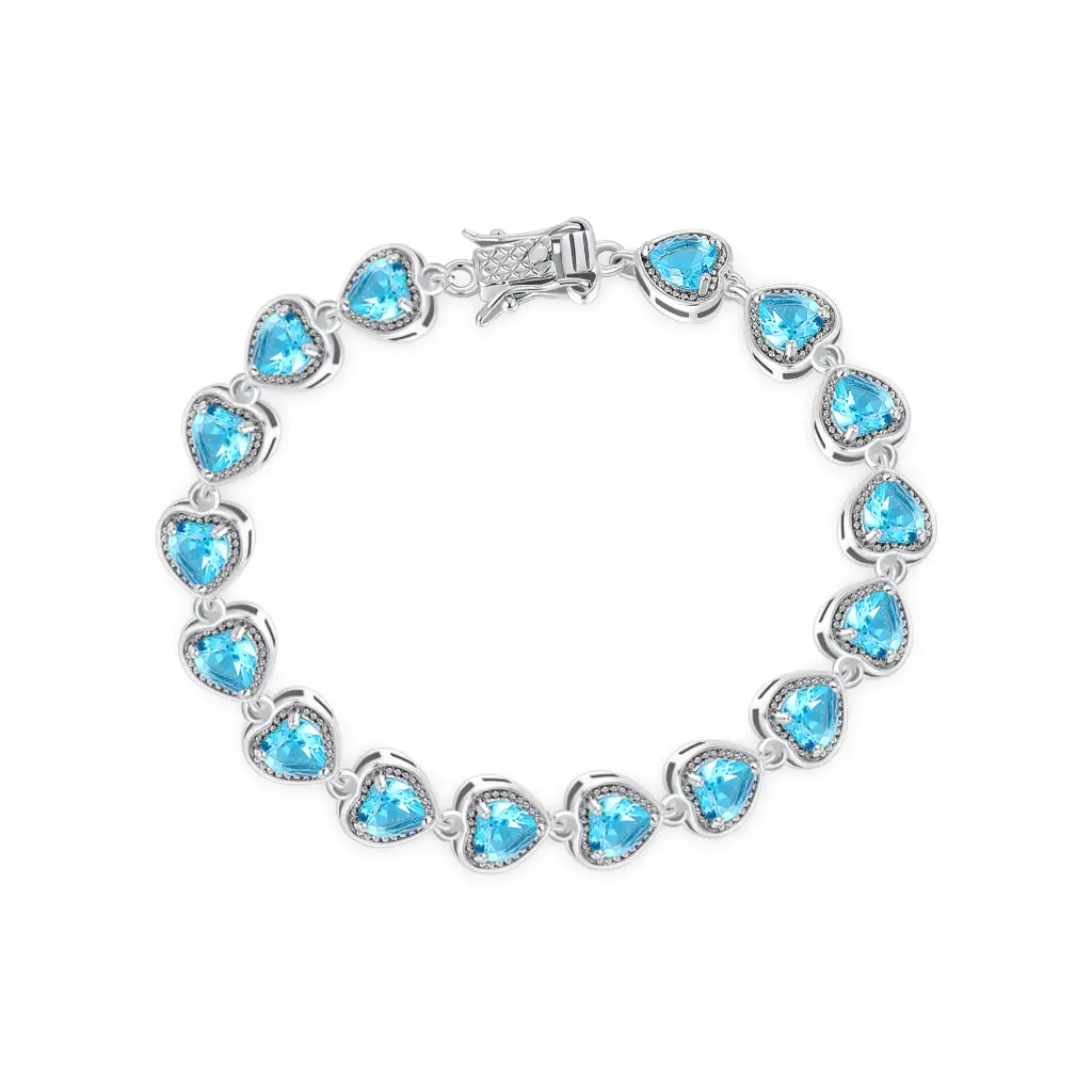 Wholesale Blue Crystal Heart Bracelet | Jinyi Jewelry Manufacturer JY09B0007