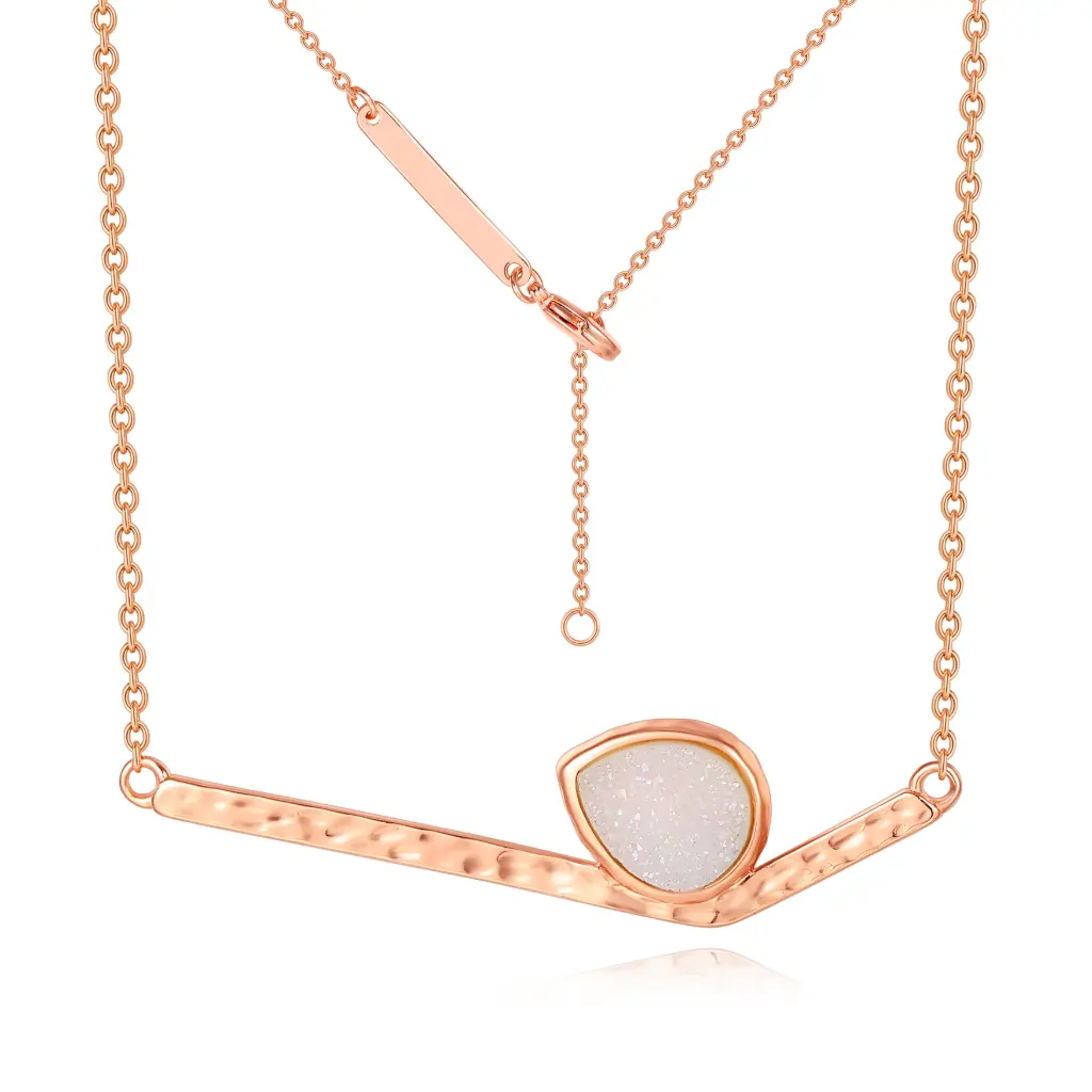 Wholesale Rose Gold Druzy Pendant | 925 Silver & Brass Jewelry Manufacturer JY09N0091