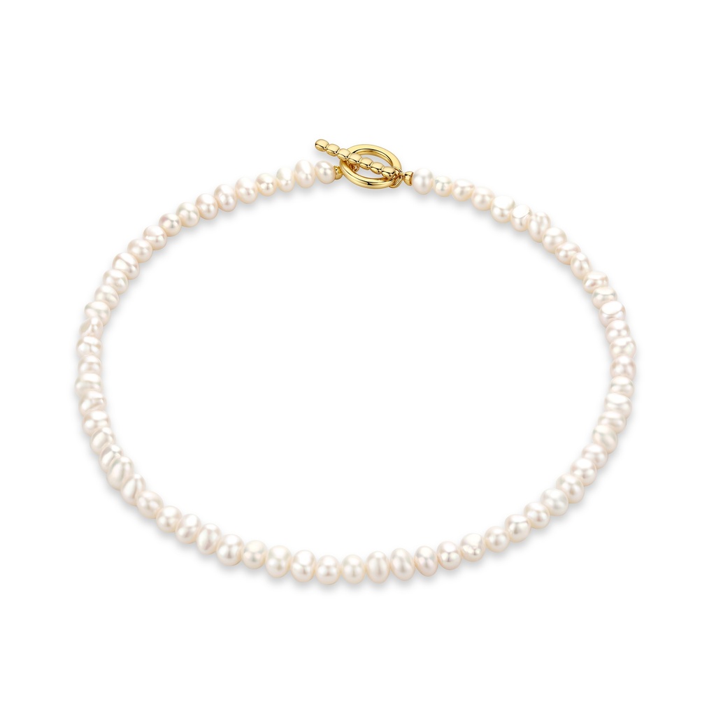 Classic Freshwater Pearl Choker with Gold Toggle Clasp