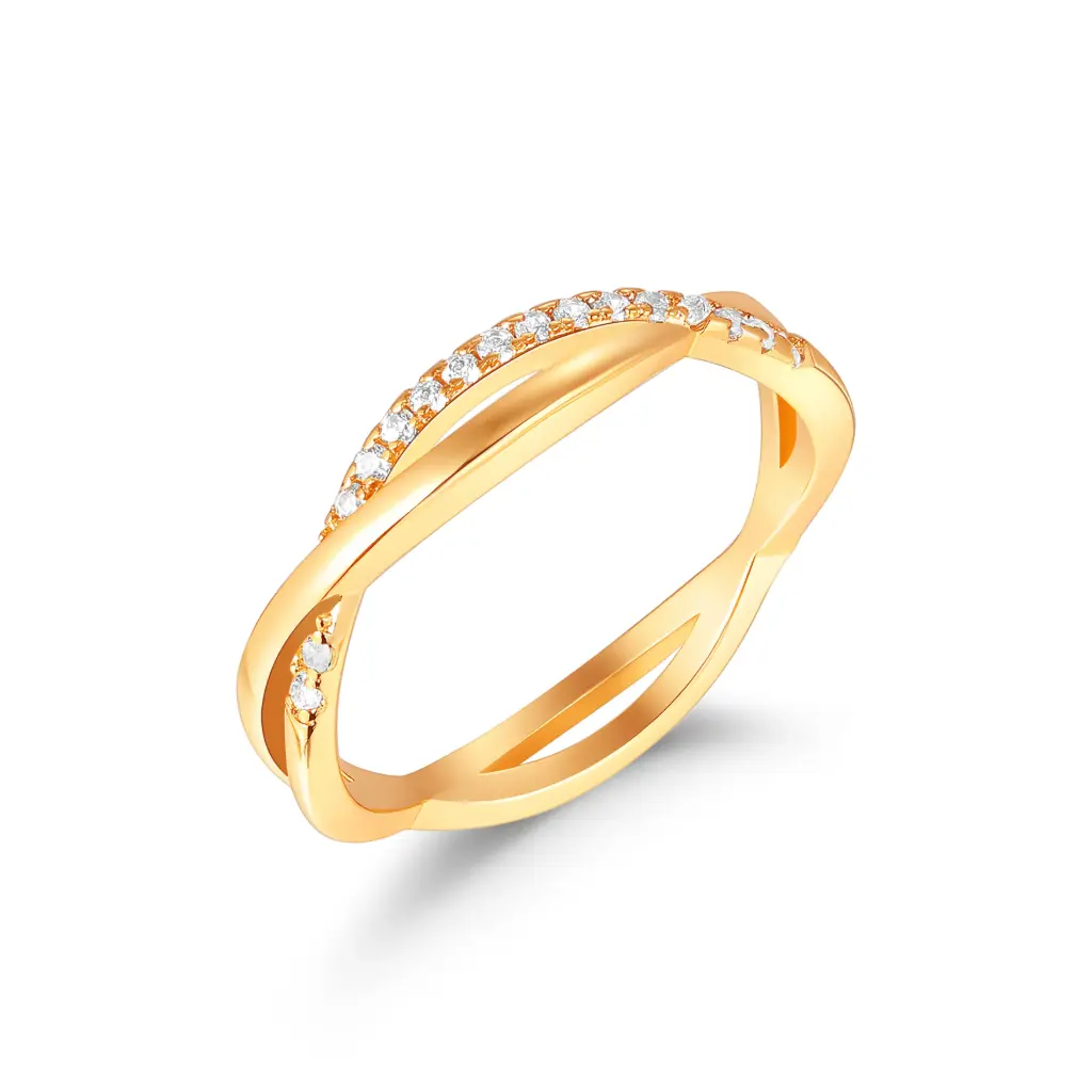 Wholesale Gold Crossover Ring | Gold Jewelry Manufacturer & B2B Wholesaler JY09R0008