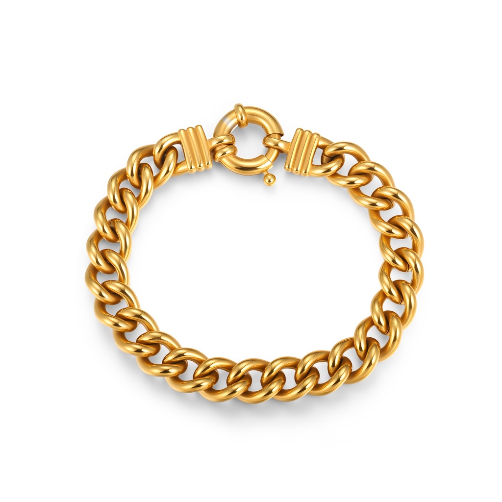 Classic Gold Cuban Link Bracelet with Bold Stylish Design