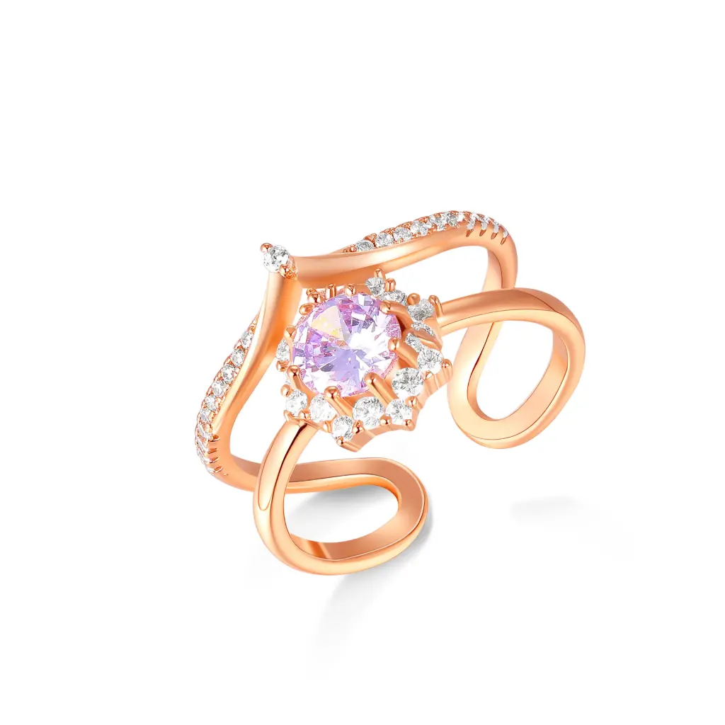 Wholesale Pink Stone Ring | Gold Jewelry Manufacturer & B2B Wholesaler JY09R0012