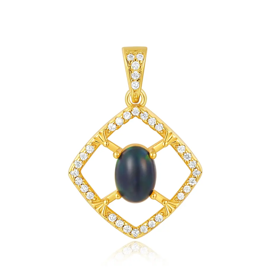 Black Opal Gold Pendant | Jewelry Manufacturer | Jinyi Jewelry JY13P0004-3