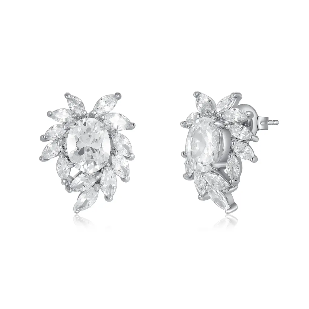 Wholesale Marquise Oval CZ Stud Earrings | Jinyi Jewelry Factory JY09E0158