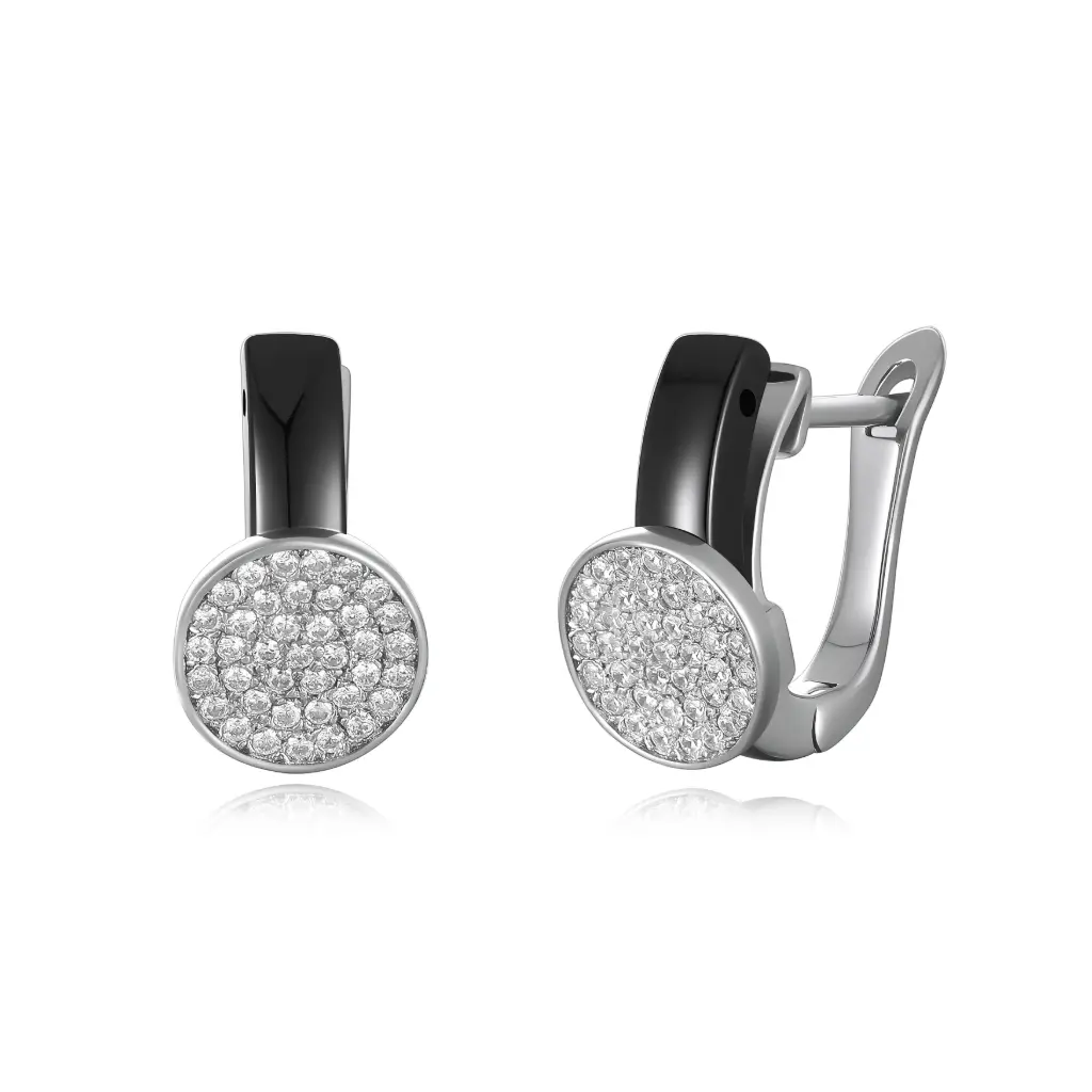 Custom Pave CZ Earrings Wholesale | Vietnam & Chinese Jewelry Manufacturer JY09E0304