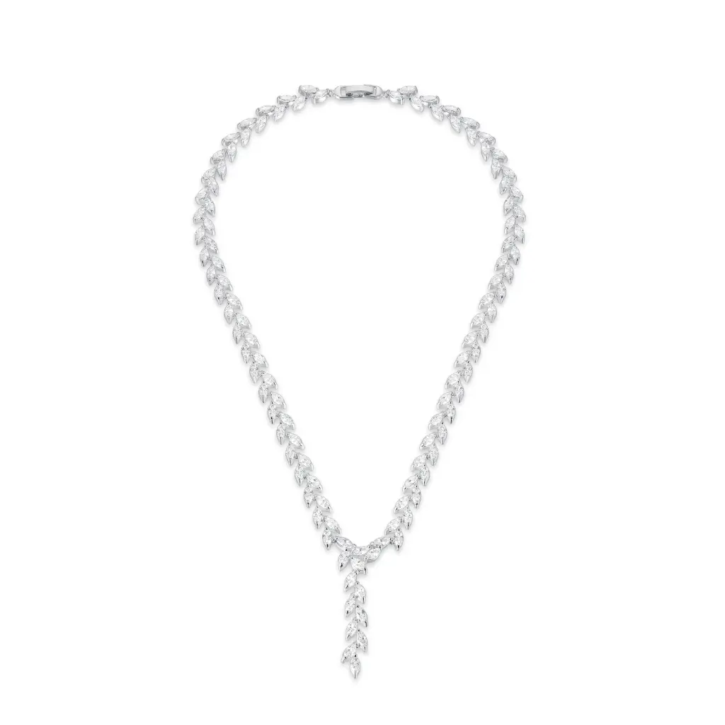 Wholesale Silver Marquise Crystal Y Necklace | Jinyi Jewelry Manufacturer JY09N0003
