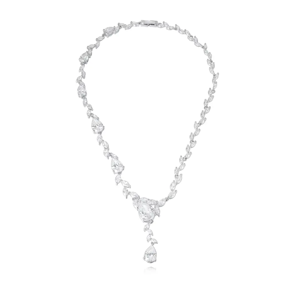 Pear Cut Vine Drop Necklace Wholesale | Vietnam & China Jewelry FactoryJY09N0031