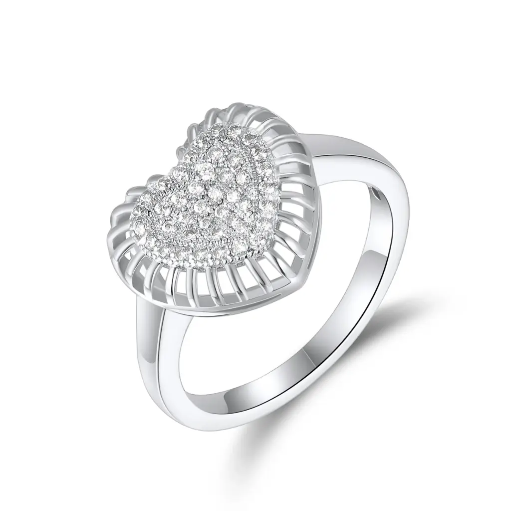 Micro Pave CZ Heart Ring Wholesale JY09R0041