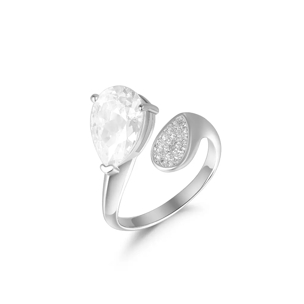 Pear Cut CZ Open Ring Wholesale JY09R0270