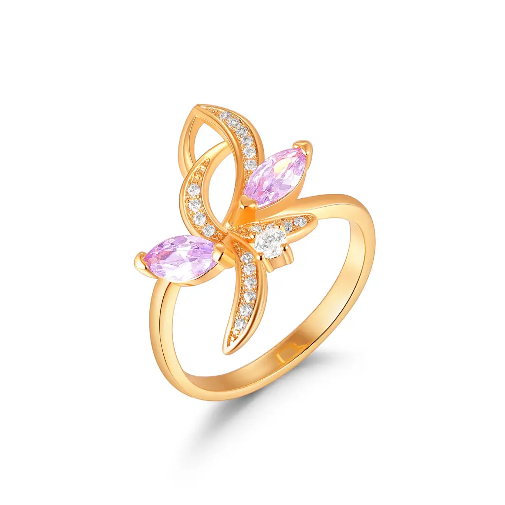 Pink Butterfly CZ Ring Wholesale JY09R0475