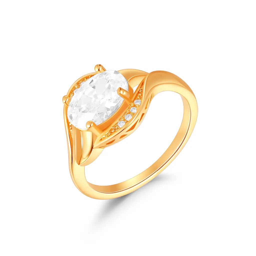 Gold Oval Opal CZ Ring Wholesale JY09R0519