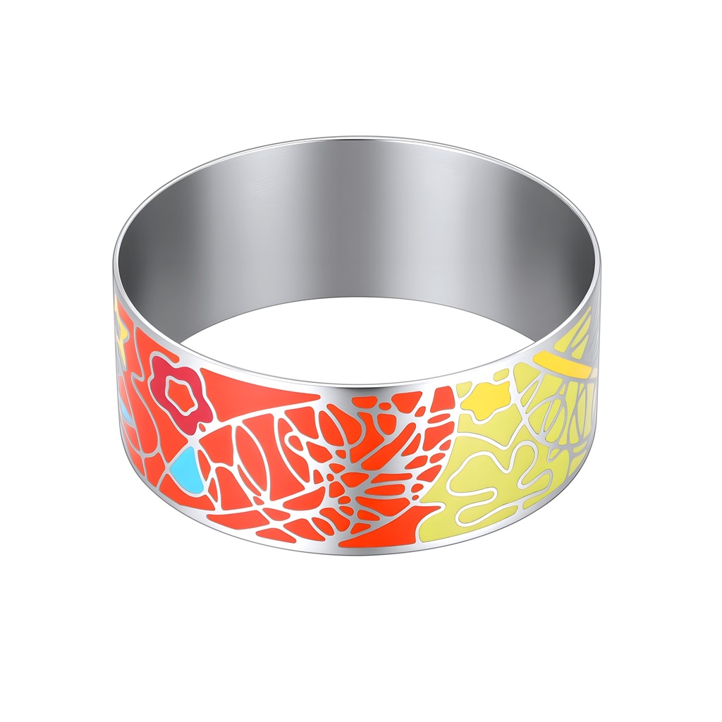 Color Splash Stainless Steel Bangle – Bold, Bright, Art-Inspired Statement