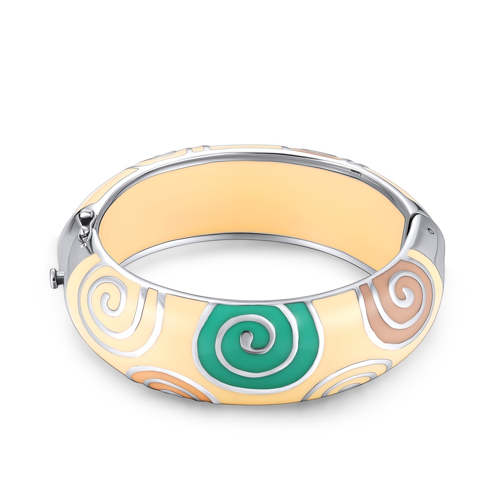 Colorful Enamel Stainless Steel Bangle – Fun, Retro, Artistic Statement Bracelet