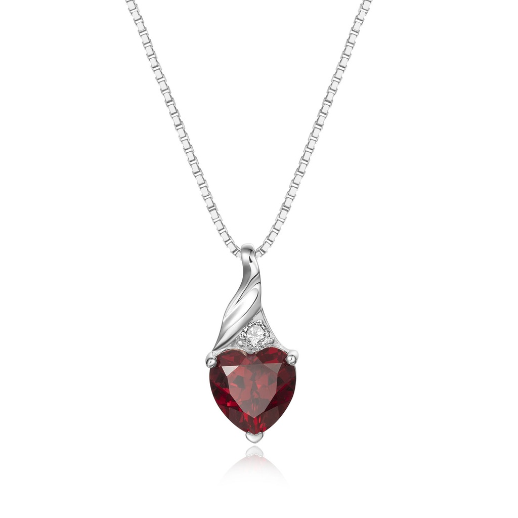 Crimson Heart Pendant Necklace