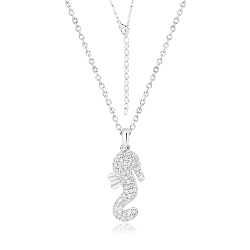 Crystal-Encrusted Seahorse Necklace with Ocean-Inspired Elegance