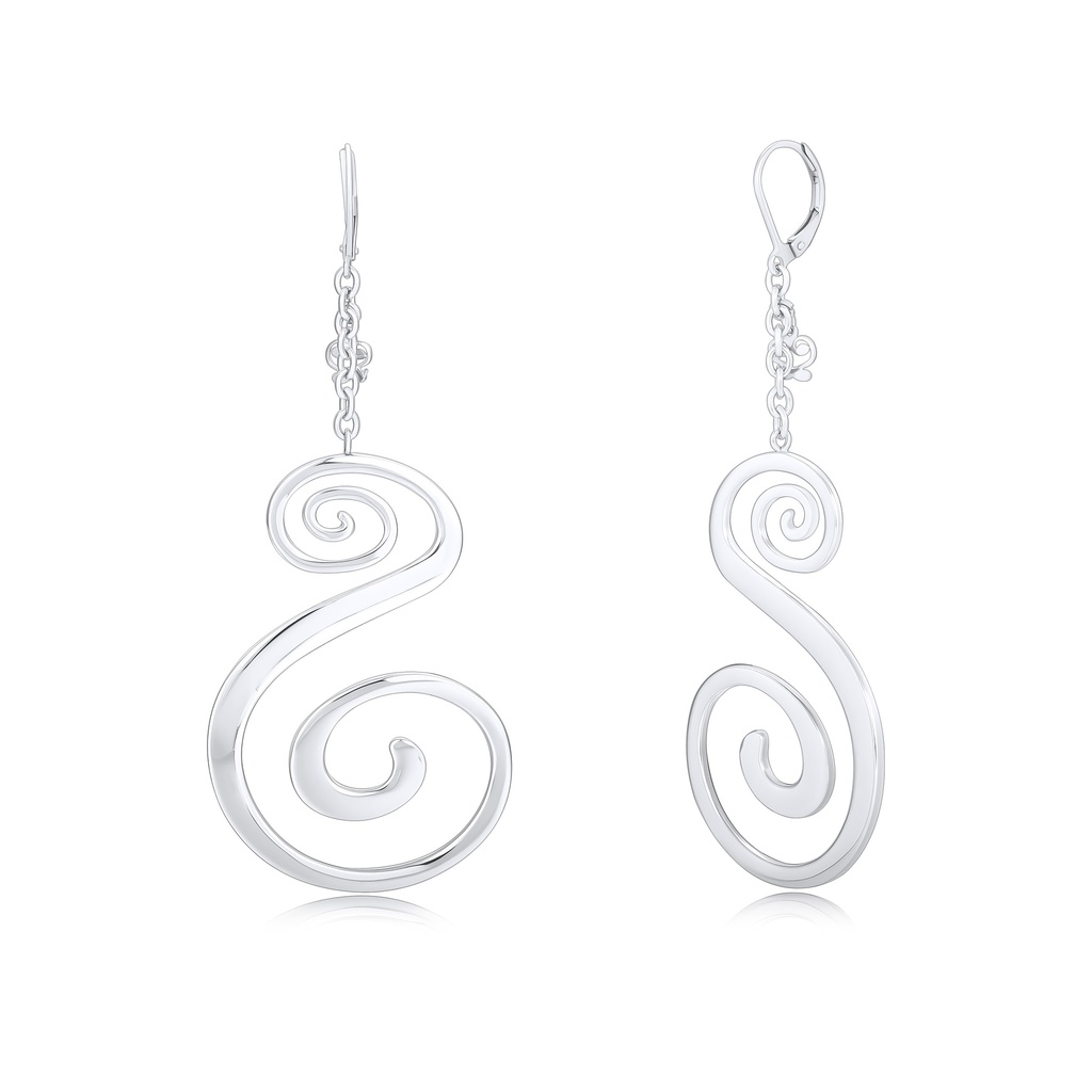 Artistic Stainless Steel Swirl Dangle Earrings with Modern Statement Design