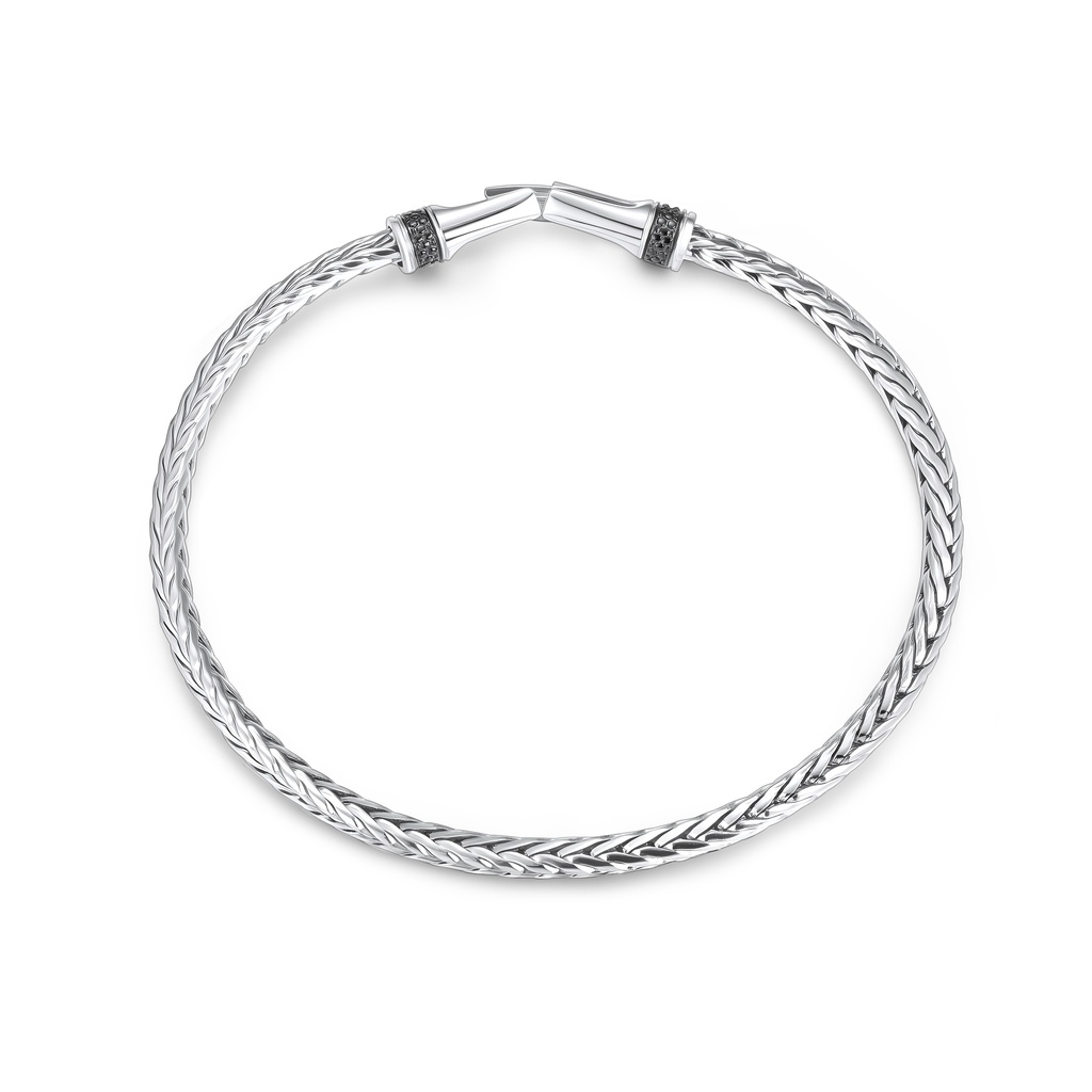 Elegant Braided Stainless Steel Bracelet with Sleek Modern Design Finish