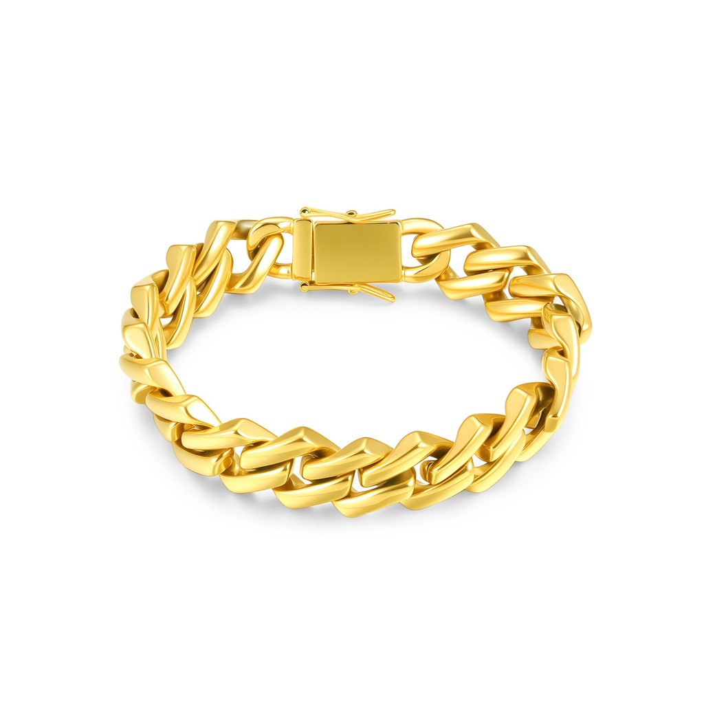 Elegant Gold Stainless Steel Cuban Link Chain Bracelet