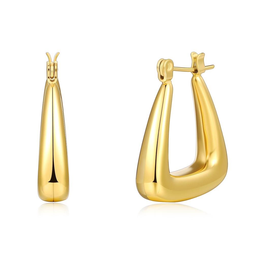 Elegant Gold Teardrop Hoop Earrings for Modern Chic Looks