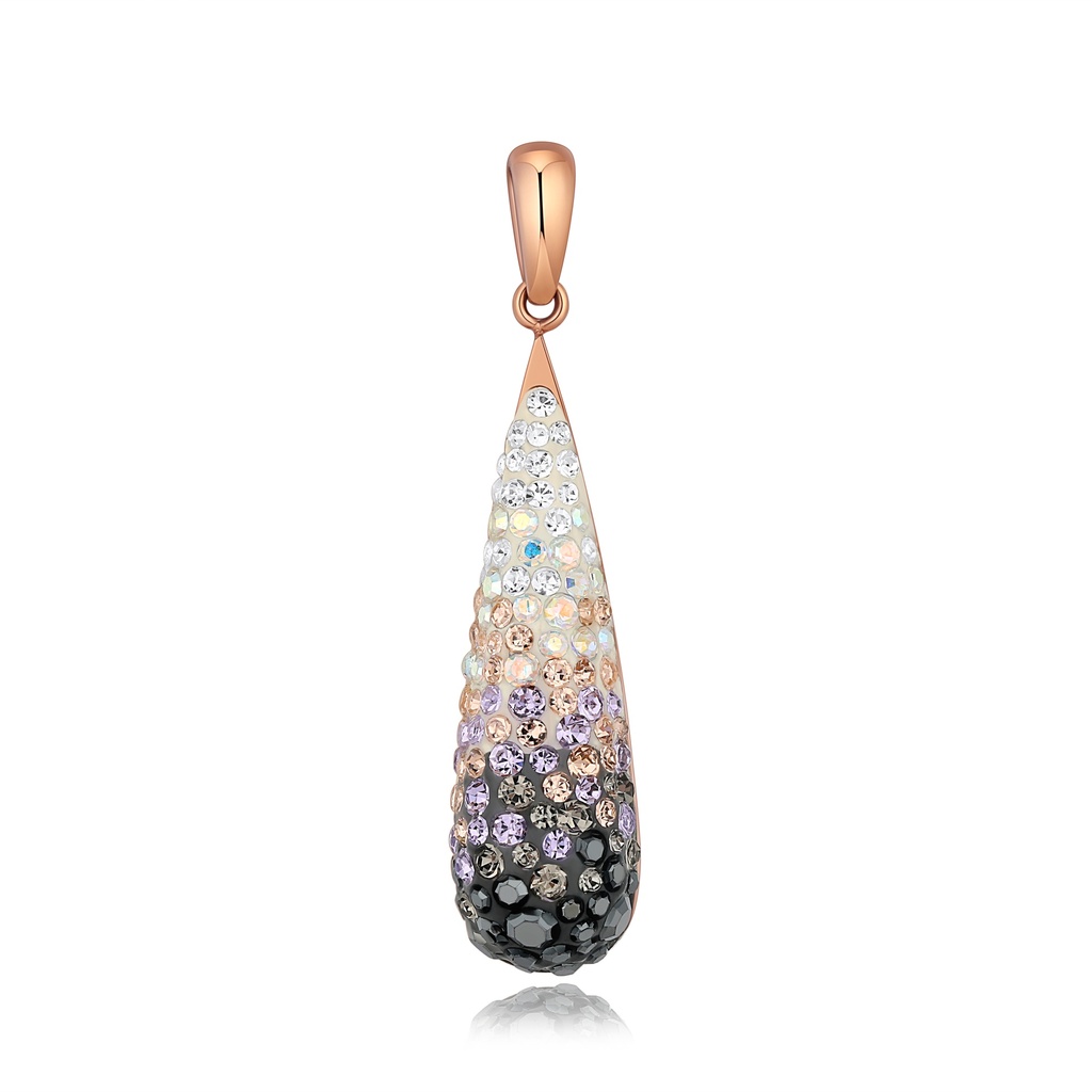Elegant Gradient Crystal Pendant in Rose Gold Stainless Steel